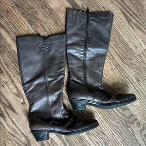 Rieker Boots Women's Gray Leather Tall Zip Lined Riding 6.5 (37eur) NWOB